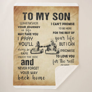 Pap rekken naar mijn zoon van pap Gift Betekenis Sherpa Deken