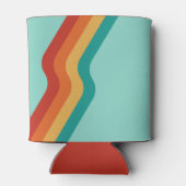 Pap, Retro blauwgroen blauw met strepen Vaderdag Blikjeskoeler (Achterkant)