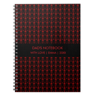 Pap, rode kokospalmen patroon Kerstmis Notitieboek