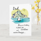 Pap Sailboot City Birthday Kaart (Gele Bloem)