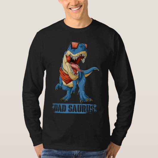 Pap Saurus Rex Dinosaur Mannen Vaderdag Stepdad F T-shirt (Voorkant)