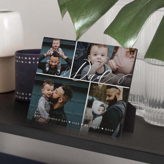 Pap Script | Happy Fathers Day 4 Photo Collage Fotoplaat