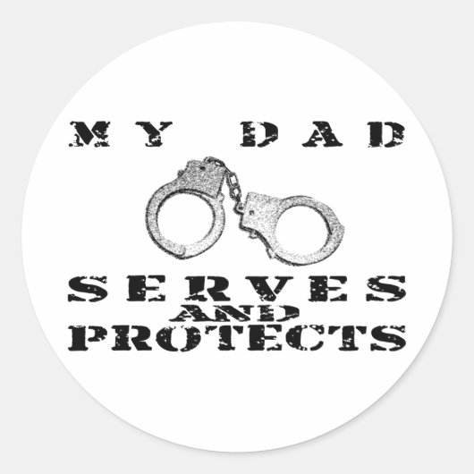Pap Serves Beschermt - Pet Ronde Sticker (Voorkant)