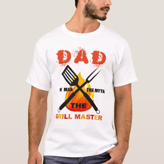 Pap Shirt, het Man de mythe de grill meester T-shirt (Voorkant)
