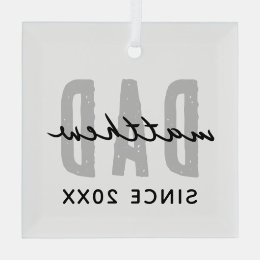 Pap Sinds 20XX Modern Eenvoudig Preppy Glas Ornament (Achterkant)