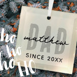 Pap Sinds 20XX Modern Eenvoudig Preppy Glas Ornament<br><div class="desc">Dit eenvoudige en moderne ontwerp bestaat uit san serif typografie.</div>