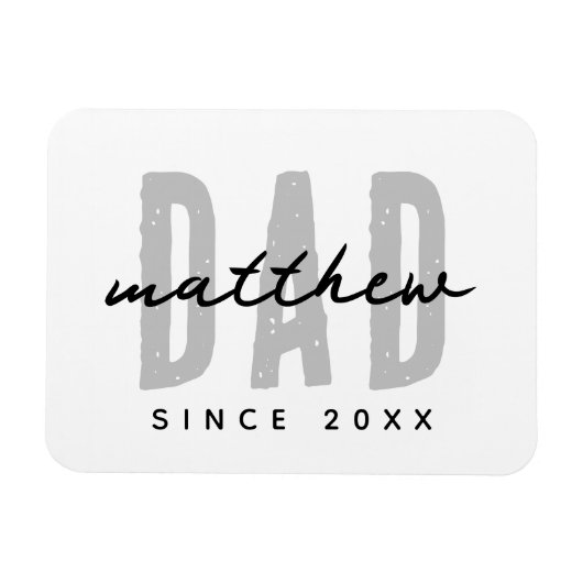 Pap Sinds 20XX Modern Eenvoudig Preppy Magneet (Horizontaal)