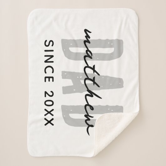 Pap Sinds 20XX Modern Eenvoudig Preppy Sherpa Deken (Voorkant)