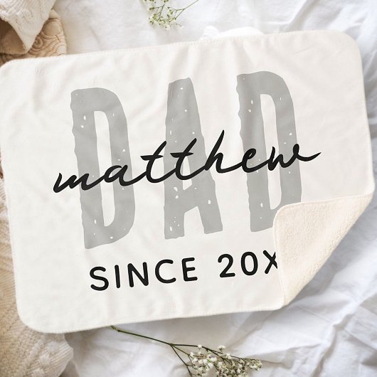 Pap Sinds 20XX Modern Eenvoudig Preppy Sherpa Deken