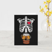 Pap Skeleton Halloween Beer SaUSE Funny Pregnanc Kaart (Gele Bloem)