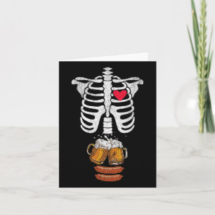 Pap Skeleton Halloween Beer SaUSE Funny Pregnanc Kaart