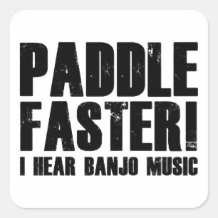 Pap sneller ik hoor banjo Music Vierkante Sticker
