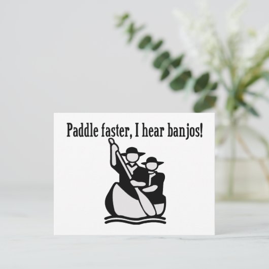 Pap sneller ik hoor banjos briefkaart (Staand voorkant)