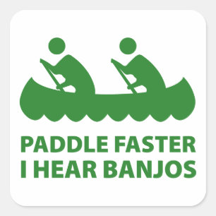 Pap sneller ik hoor banjos vierkante sticker