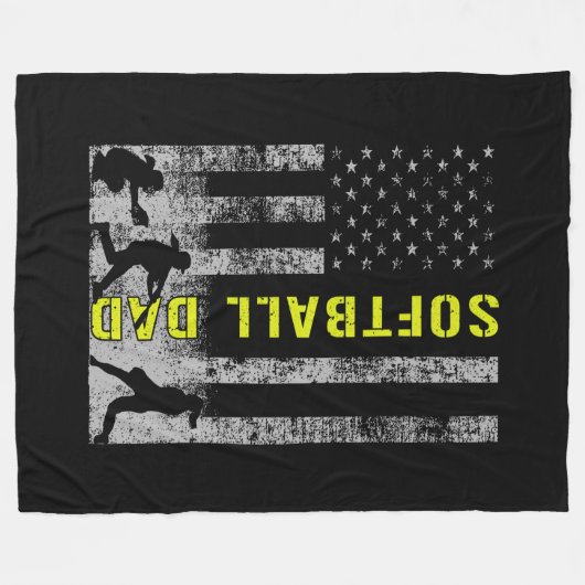 Pap Softball FD Black Fleece Deken (Voorkant (Horizontaal))