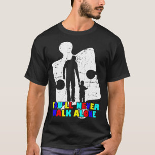 Pap Son Loop nooit alleen Autisme Awareness T-shirt