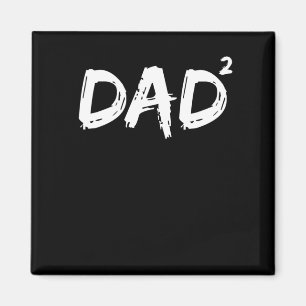 Pap Squared Shirt Funny Father van Twee Kinder pap Magneet