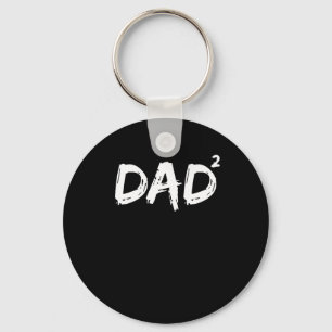 Pap Squared Shirt Funny Father van Twee Kinder pap Sleutelhanger