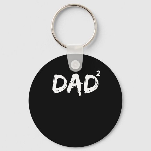 Pap Squared Shirt Funny Father van Twee Kinder pap Sleutelhanger (Voorkant)