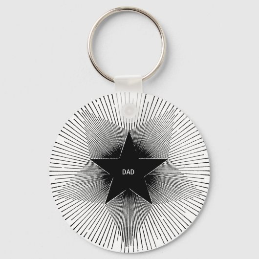 Pap ster groovy  retro vibes verjaardag sleutelhanger (Voorkant)