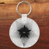 Pap ster groovy  retro vibes verjaardag sleutelhanger (Voorkant)