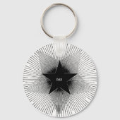 Pap ster groovy  retro vibes verjaardag sleutelhanger (Achterkant)