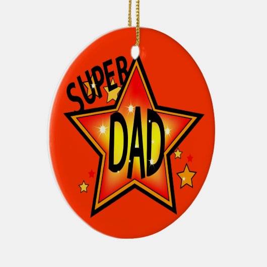 Pap Super Star-kerstversiering Keramisch Ornament (Rechts)