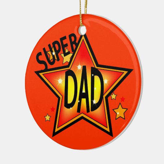 Pap Super Star-kerstversiering Keramisch Ornament (Links)