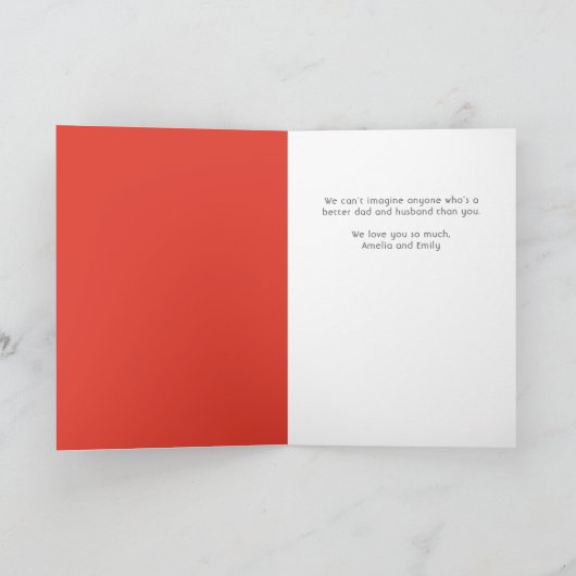 Pap Superheld Cartoon Speech Bubble Fathers day Kaart (Binnen)