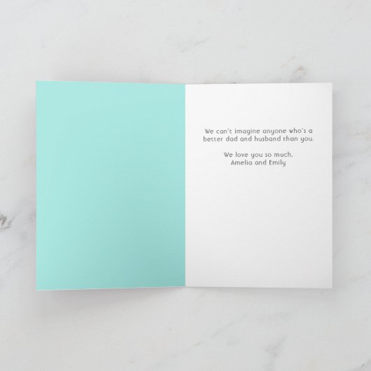 Pap Superheld Cartoon Speech Bubble Fathers day Kaart (Binnen)