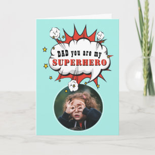 Pap Superheld Cartoon Speech Bubble Fathers day Kaart