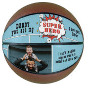 Pap Superheld Comic Speech Bubble Foto Basketbal (Voorkant)