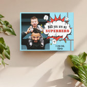 Pap Superheld Comic Speech Bubble Foto Canvas Afdruk