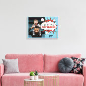 Pap Superheld Comic Speech Bubble Foto Canvas Afdruk (Insitu (Woonkamer))