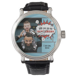 Pap Superheld Comic Speech Bubble Foto Horloge