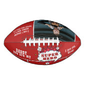 Pap Superheld Comic Speech Bubble Foto Red American Football (Voorkant)