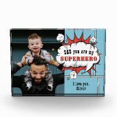 Pap Superheld Comic Speech Bubble Photo Block Fotoblokken (Voorkant)