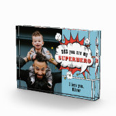 Pap Superheld Comic Speech Bubble Photo Block Fotoblokken (Rechts)