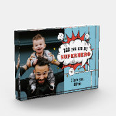 Pap Superheld Comic Speech Bubble Photo Block Fotoblokken (Links)