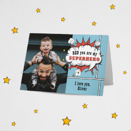 Pap Superheld Comic Spreekwolk Foto Kaart