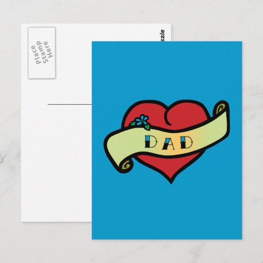 Pap Tattoo Heart Briefkaart (Voorkant / Achterkant)