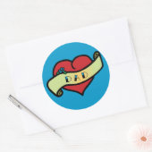 Pap Tattoo Heart Ronde Sticker (Envelop)
