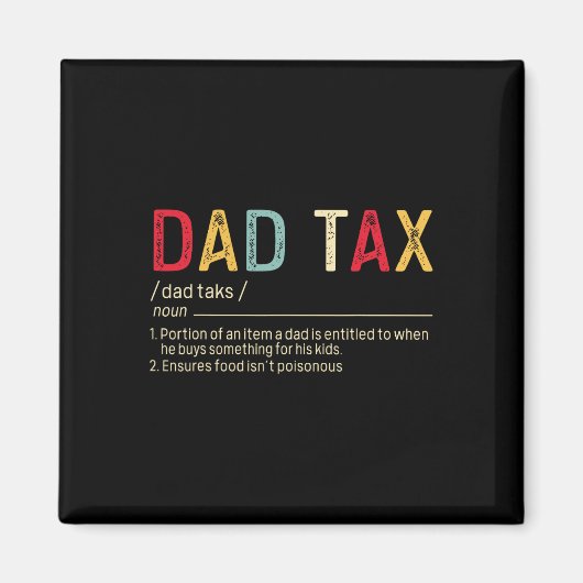 Pap Tax Definition Funny Vaderdag Magneet (Voorkant)