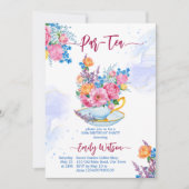 Pap-tea verjaardagsbeker gevuld met bloemen kaart (Voorkant)