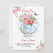 Pap-tea verjaardagsbeker gevuld met bloemen kaart (Voorkant)