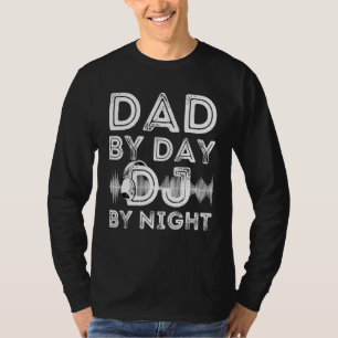 Pap tegen dag Dj tegen nacht Mannen schijf Jockey T-shirt