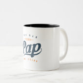 Pap the Man Myth Legend Funny Vaderdag Tweekleurige Koffiemok (Voorkant rechts)