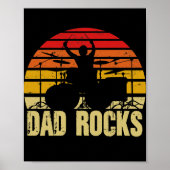 Pap Vaderdag Drum Kit Drums Music Funny Idee Poster (Voorkant)