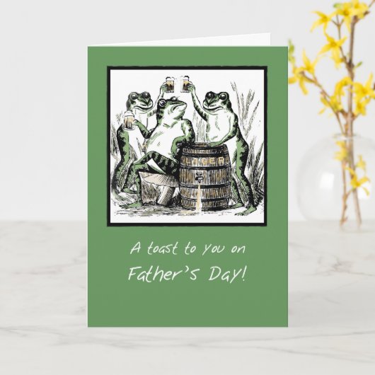Pap, Vader's Day Funny Frogs Toasting with Beer Kaart (Gele Bloem)