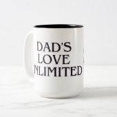 Pap, vaders liefde, beste vader tweekleurige koffiemok (Voorkant links)